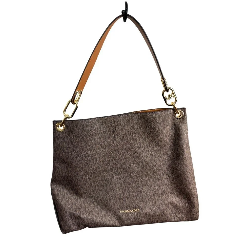 Michael Kors Jet Set Signature Brown Monogram Large Tote Bag‎